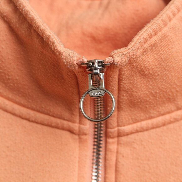 Pink Victorias Secret Varsity Half Zip Sweatshirt Womens Medium Peach Pullover - Picture 4 of 7